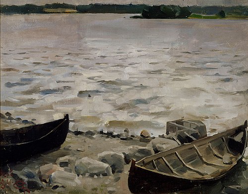 Boats on the Shore, 1884, Akseli Gallen-Kallela