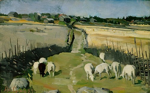 Landscape with Sheep, 1884, Akseli Gallen-Kallela