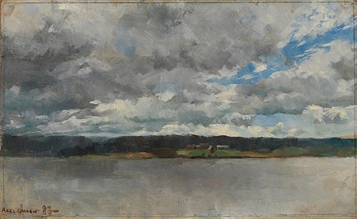 Rain Clouds over a Lake Landscape, 1883, Akseli Gallen-Kallela