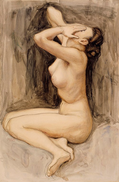 Despair, study for the "By the River of Tuonela", Jusélius Mausoleum, 1903, Akseli Gallen-Kallela