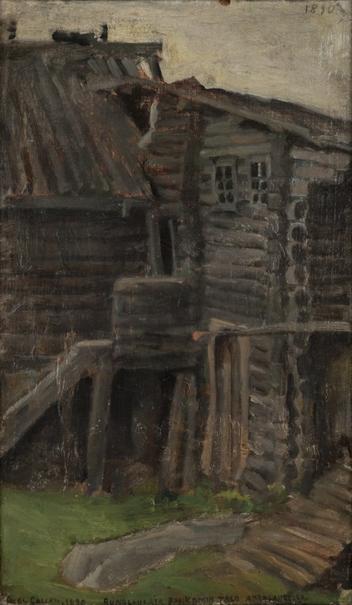 The house of rune singer Pahkomi at Akonlahti, 1890, Akseli Gallen-Kallela