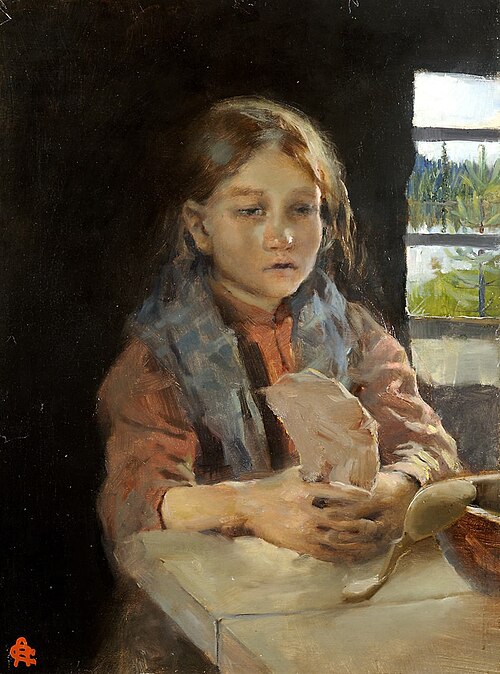 Girl Singing the Bark Bread Song, 1890, Akseli Gallen-Kallela