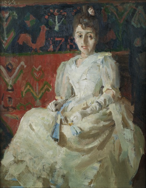Woman on a Rooster Ryijy Rug, 1888, Akseli Gallen-Kallela