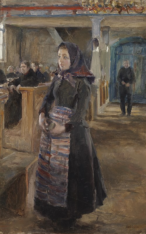 A Girl in the Old Church of Keuruu, 1889, Akseli Gallen-Kallela