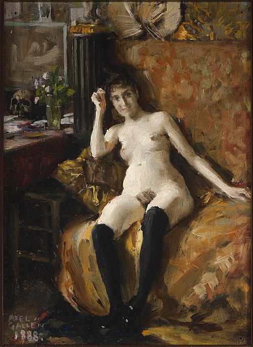Démasquée, étude, 1888, Akseli Gallen-Kallela
