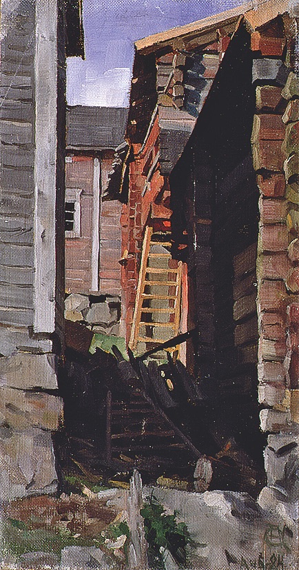 A Loft at Hoskari, Keuruu, 1884, Akseli Gallen-Kallela