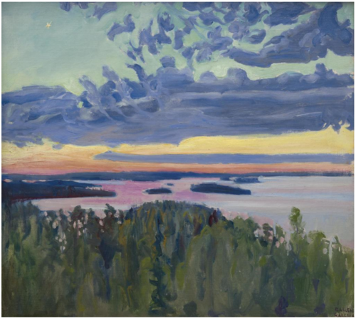View Over a Lake at Sunset, 1905, Akseli Gallen-Kallela