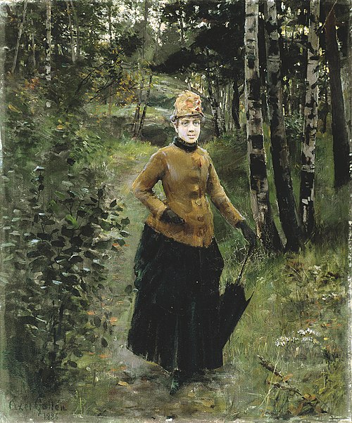 A Walk in the Forest, miss Thysell, 1886, Akseli Gallen-Kallela