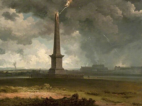 The Nelson Monument on Glasgow Green Struck by Lightning, 1810, John Knox