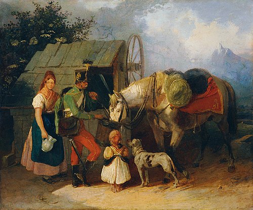 Husar am Brunnen, 1845, Wilhelm Richter