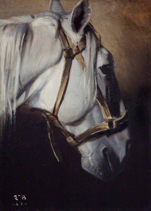 Tête du cheval blanc, 1850, Léon Bonnat