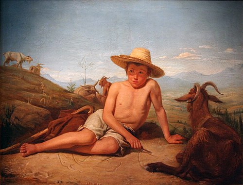 Giotto gardant les chèvres, 1850, Léon Bonnat
