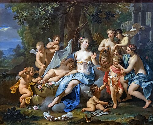 L'amour endormi auprès de Vénus, 1712, Nicolaas Verkolje