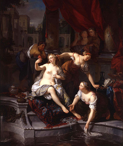 David spying on Bathsheba, 1716, Nikolaas Verkolje