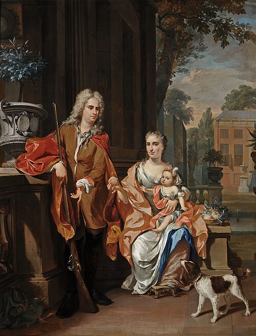 Portrait of Johan Diederik Pompe van Meerdervoort (1697-1749), Johanna Alida Pompe van Meerdervoort , 1724, Nikolaas Verkolje
