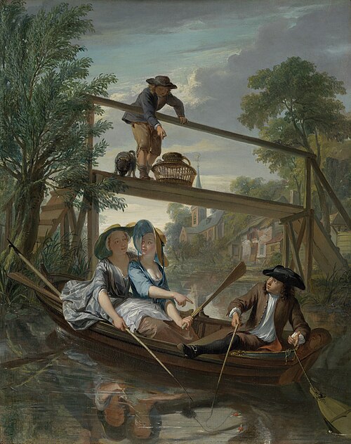De hengelaars, 1738, Nikolaas Verkolje