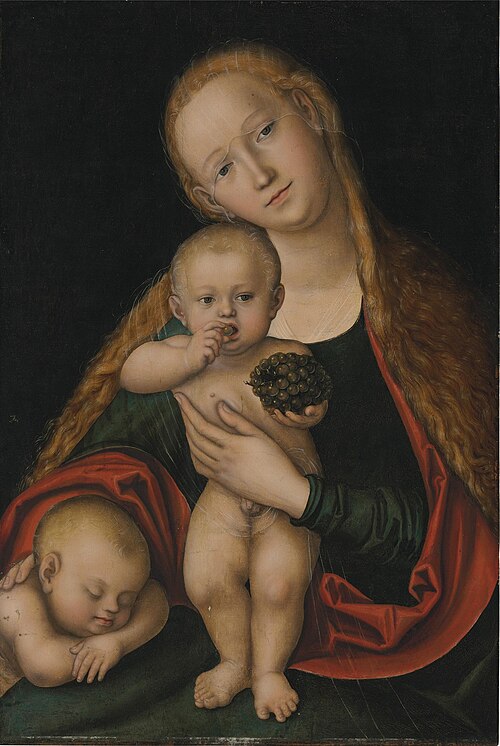 The Virgin and Child with infant Saint John the Baptist sleeping, 1537, Lucas Cranach le Jeune