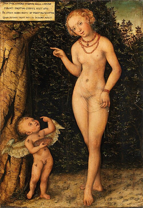 Vénus et l’Amour voleur de miel, 1540, Lucas Cranach le Jeune