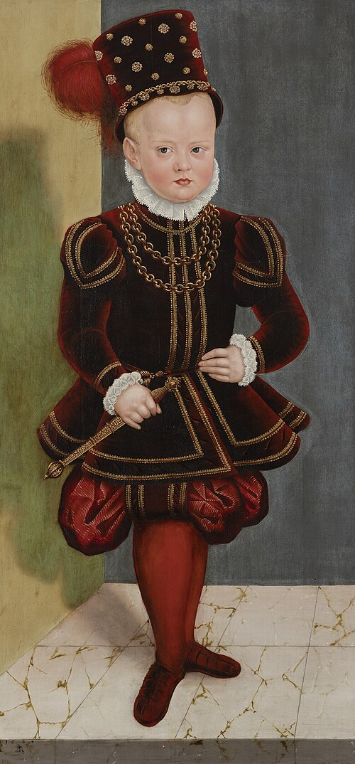 Portrait of Prince Christian I, son of Elector August, as a child at the age of 4, 1564, Lucas Cranach le Jeune