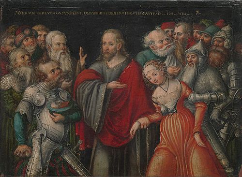 Le Christ et la femme adultère, 1550, Lucas Cranach le Jeune