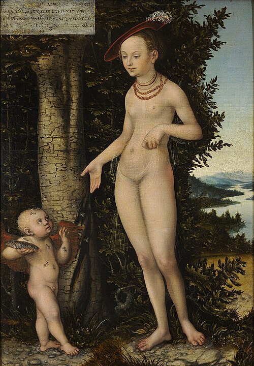 Vénus avec Cupidon le voleur de miel, 1534, Lucas Cranach le Jeune