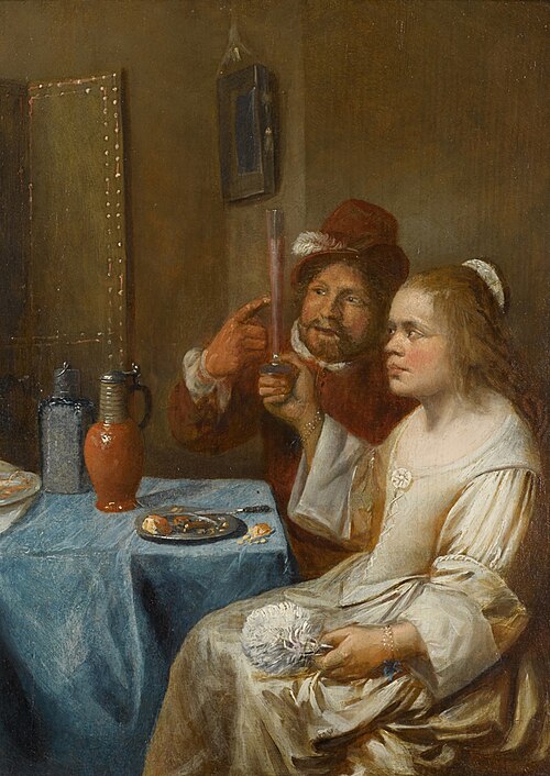 A couple drinking wine, 1650, Josse van Craesbeeck