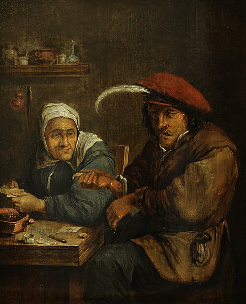 Interior with an old Woman and a Man Blood-letting (Allegory of the Sense of Touch), 1650, Josse van Craesbeeck