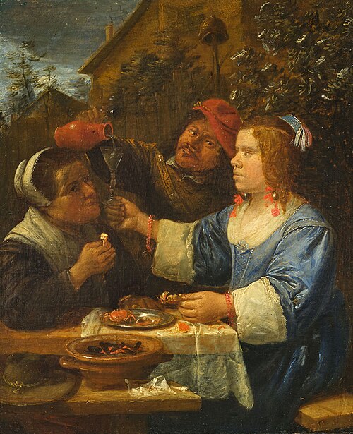 A meal in the open air, 1650, Josse van Craesbeeck