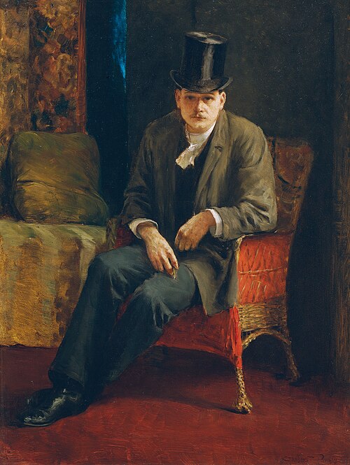 Selbstporträt mit Zylinder, 1892, Josef Engelhart