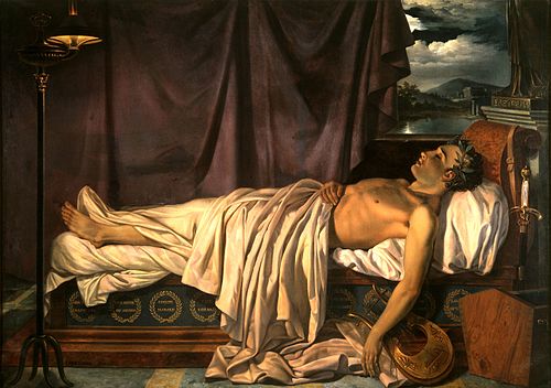 Lord Byron sur son lit de mort, 1826, Joseph-Denis Odevaere