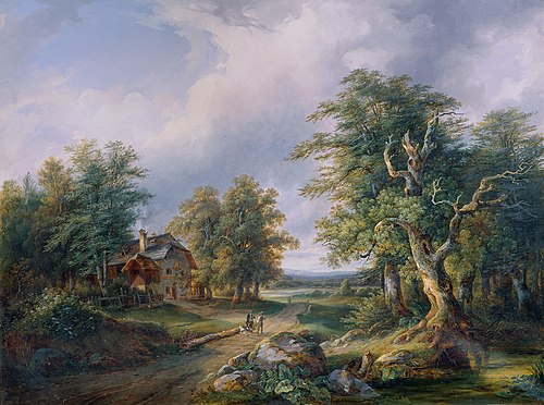 Farmstead on a Forest Road, 1850, Joseph Altenkopf