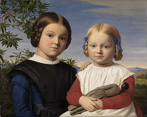 Doppelbildnis zweier Mädchen, 1838, Joseph Anton Nikolaus Settegast