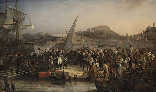 Napoléon Ier quittant l'île d'Elbe. 26 février 1815, 1836, Joseph Beaume