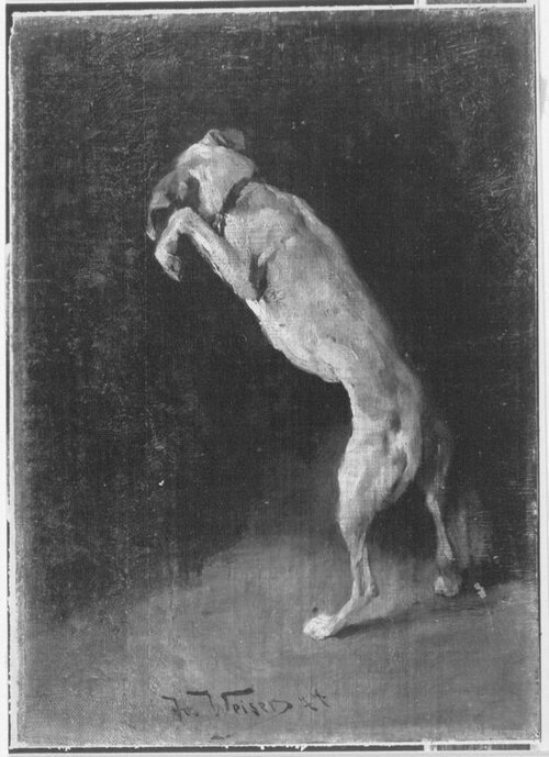 Aufspringender Hund, 1874, Joseph Emanuel Weiser