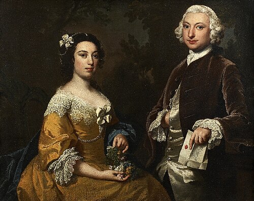Portrait of William Wilberforce (1721–1777), and Hannah Wilberforce, née Thornton (d.1788), 1750, Joseph Highmore