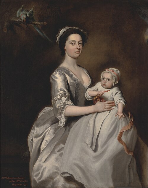 A Woman and her Child, Probably Olive Sharpe (née Cartwright) and her son John, 1731, Joseph Highmore