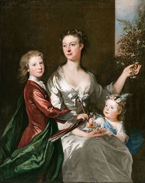 The artist's wife Susanna, son Anthony and daughter Susanna, 1728, Joseph Highmore