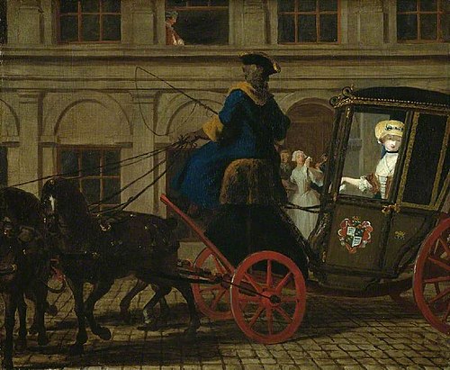 Pamela leaves Mr B's house in Bedfordshire, 1744, Joseph Highmore