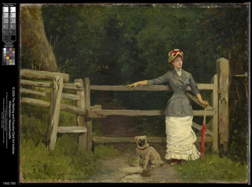 Woman and Dog at the Gate, 1877, Roger Jourdain