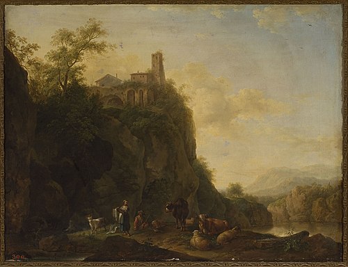 Mountain landscape with cattle, 1766, Joseph Roos