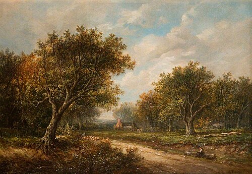 Road near Warwick (Landscape with Cottage), 1870, Joseph Thors