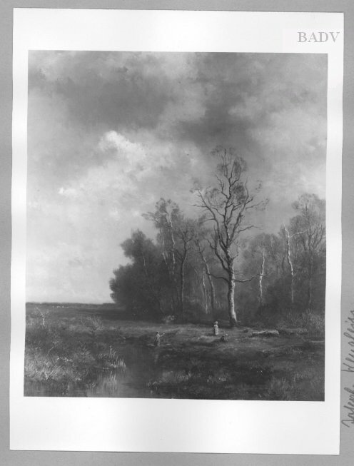 Landscape in spring with girls, 1889, Joseph Wenglein