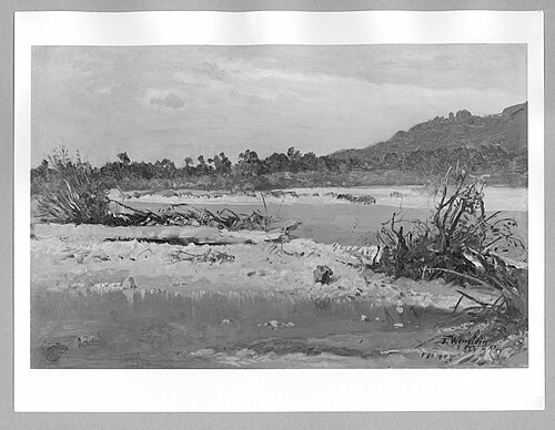 landscape at the river, 1870, Joseph Wenglein
