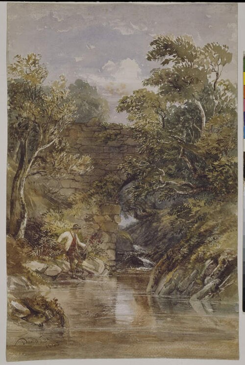 Fishing, A Risky Position, 1843, David Cox Jr.
