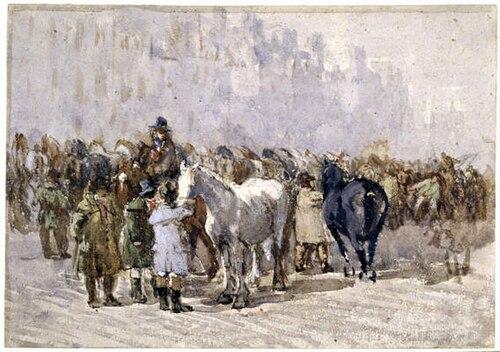 The Birmingham Horse Fair, 1845, David Cox Jr.