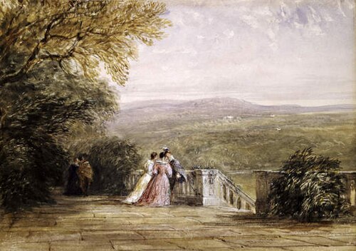 Haddon Hall - The Terrace, 1833, David Cox Jr.