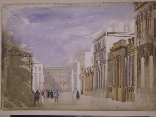 Place de Brabant, Brussels, 1826, David Cox Jr.