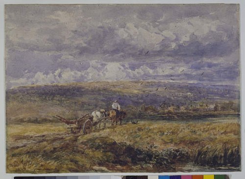 Carting Home the Plough, 1848, David Cox Jr.
