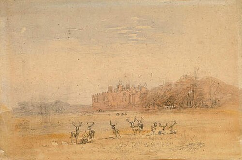 Charlecote Manor, Warwickshire, 1835, David Cox Jr.
