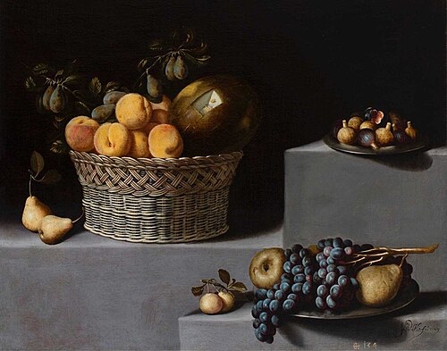 Still Life with Basket and Fruit, 1629, Juan van der Hamen